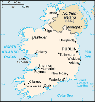 CIA World Fact Book Map of Ireland